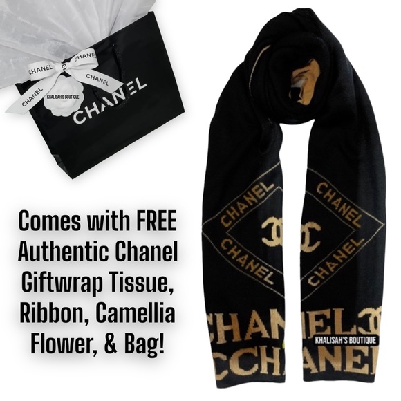 Authentic Chanel Vintage Scarf Wool Silk Blend In Excellent Condition! - Picture 2 of 11